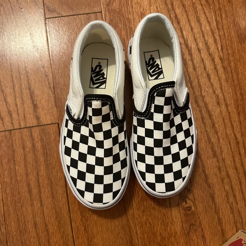 Vans Kids Slip-On Checkerboard Sneakers - Black & White